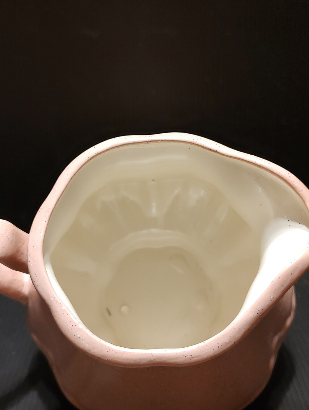 🌷🩷🌷Lovely Vtg 80's Hand Crafted Victorian Inspired Rose Pink Speckled Pottery - Picture 12 of 16